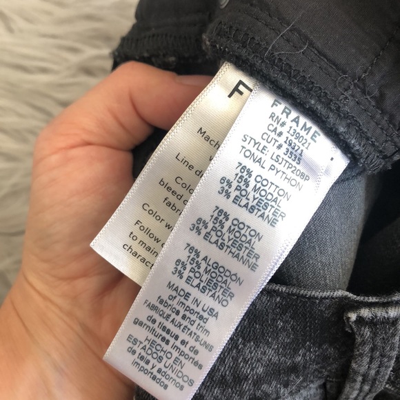 FRAME Denim Le Skinny de Jeanne Skinny Jean Snakeskin Print Tonal Python - Picture 8 of 12